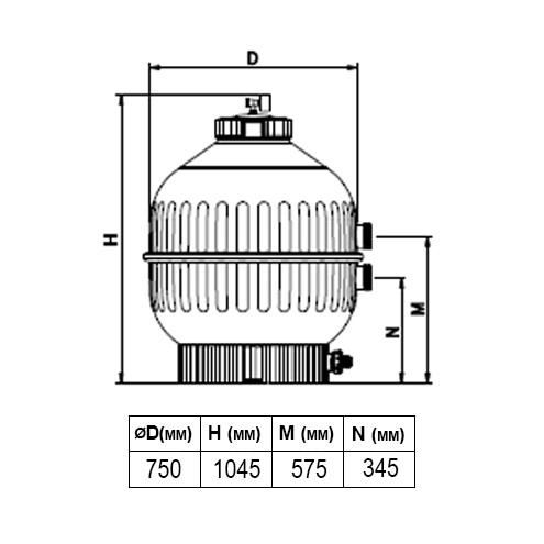 ������� ������� CANTABRIC Ø 750 ��, 21 �3/�, � ������� ������������