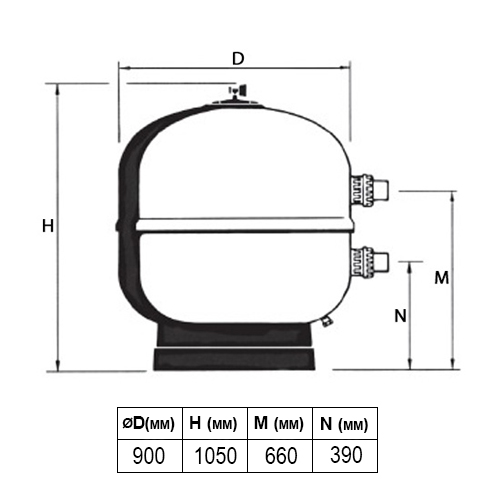������ ASTER Ø 900 ��, 31 �3/�, � ������� ������������ 2 1/2", ������� 0,6 � ���. 00501