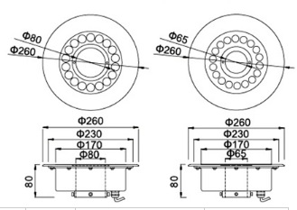 ����������� ������������ ��� ���������� �������� IP68 / 240AquaGMKH 9W / 12W / 18W(RGB) 