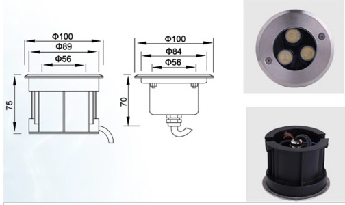 ����������� ������������ ������������ ����������������� IP68 / Aqua100GM-3W RGB