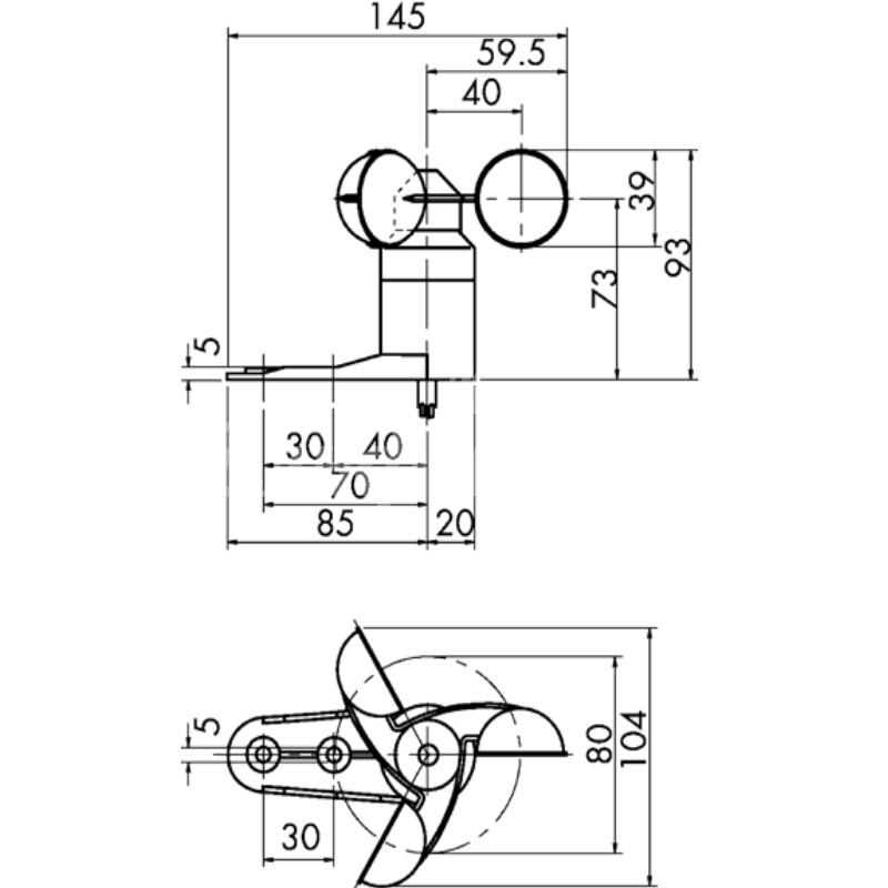 Датчик силы ветра Anemometer K