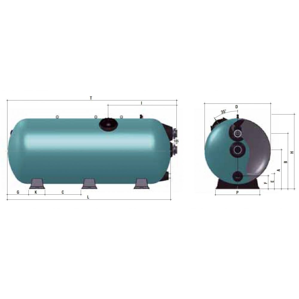������ TURBIDRON HORIZONTAL D=1200 ��, L=2000 ��, ���. 125 ��, (H ������� - 0,6 �) 02197171